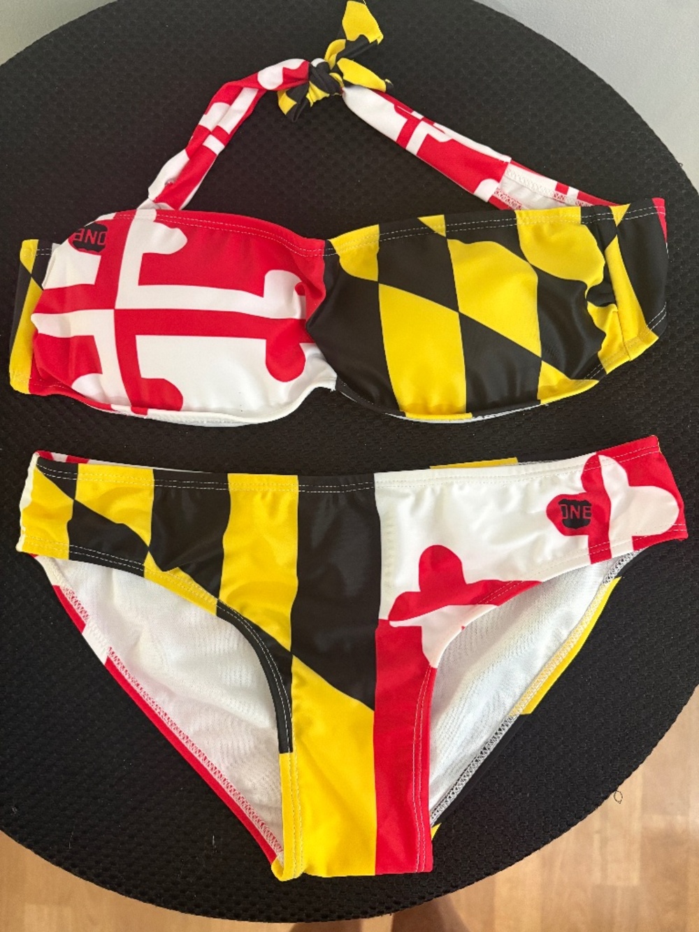 Route one Apparel Maryland Flag Bandeau Bikini - Size XS (never worn)